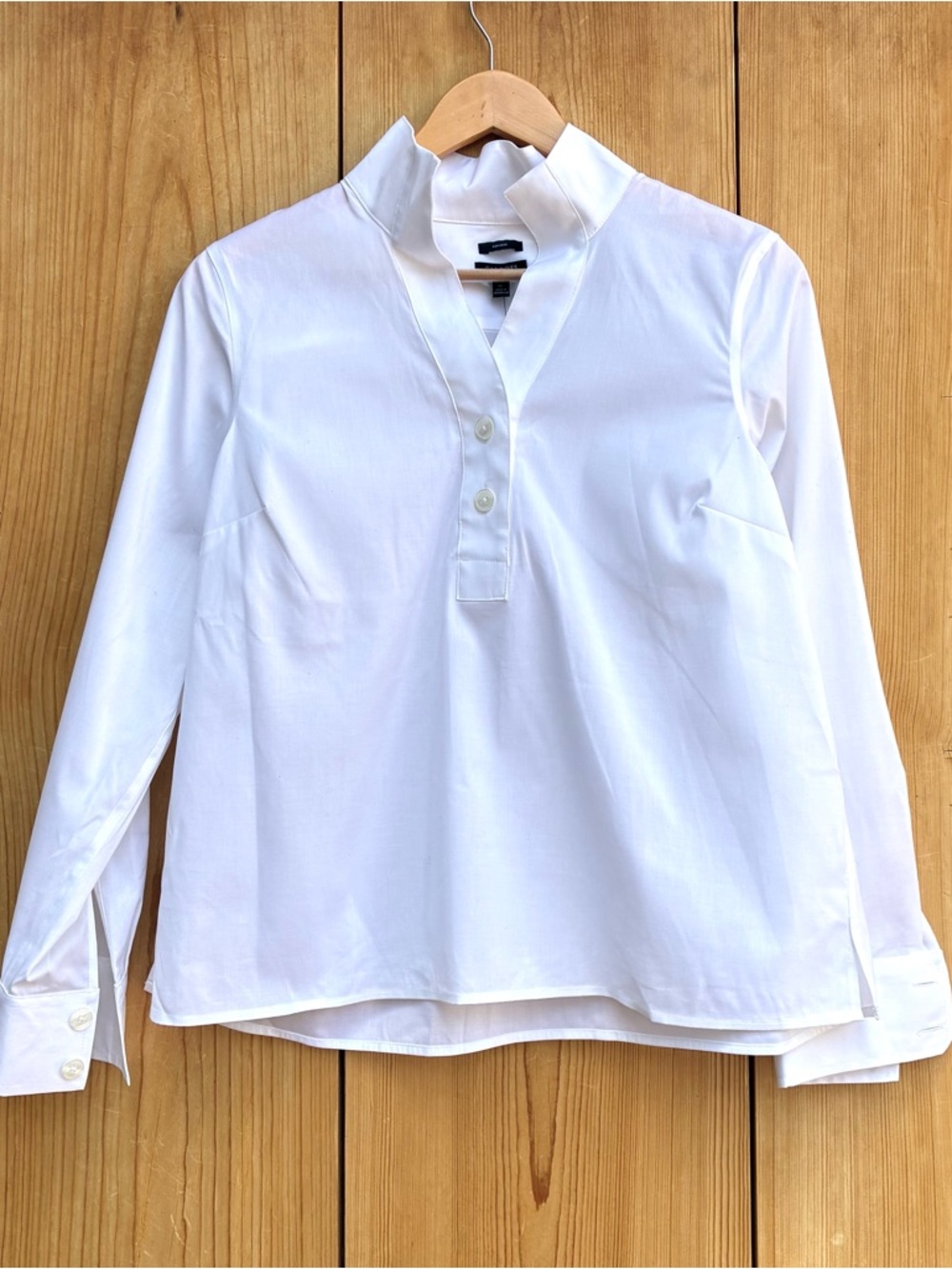 Talbots NWT White Non-Iron Popover Sz MP - Picture 3 of 7